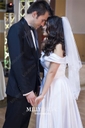 Ball Gown/Princess Off-the-shoulder Satin Sweep Train Wedding Dresses With Ruffles