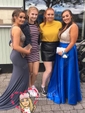 Ball Gown V-neck Backless Satin Prom Dresses With Beading