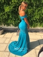 Trumpet/Mermaid Off-the-shoulder Silk-like Satin Sweep Train Prom Dresses