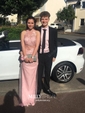 Mermaid Scoop Neck Tulle Prom Dresses With Appliques