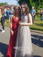 Ball Gown Scoop Neck Floor-length Tulle Prom Dresses With Beading