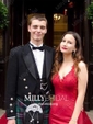 Sheath/Column V-neck Jersey Cut Out Prom Dresses With Appliques