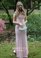 Sheath/Column Off-the-shoulder Modest Prom Dresses With Appliques