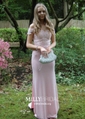 Sheath/Column Off-the-shoulder Jersey Sweep Train Beading Prom Dresses