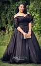 Ball Gown Off-the-shoulder Satin Modest Prom Dresses With Beading