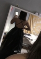 Black A-line V-neck Floor-length Tulle Prom Dresses With Split