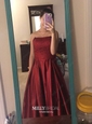 Princess Strapless Satin Floor-length Beading Prom Dresses