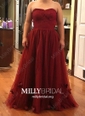 Ball Gown Sweetheart Tulle Floor-length Appliques Lace Prom Dresses