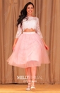 Princess Scoop Neck Tulle Short/Mini Appliques Lace Short Prom Dresses