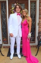 Sheath/Column V-neck Jersey Backless Prom Dresses With Ruched