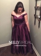 Ball Gown Off-the-shoulder Satin Prom Dresses With Beading