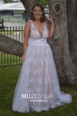 Ball Gown/Princess Floor-length V-neck Lace Tulle Prom Dresses