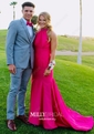 Mermaid High Neck Taffeta Cut Out Prom Dresses With Beading