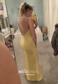 Black Sheath/Column Cowl Neck Floor-length Jersey Prom Dresses
