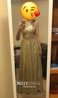 A-line Halter Two Piece Sparkly Sequin Prom Dresses