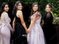 Ball Gown V-neck Backless Tulle Prom Dresses With Appliques