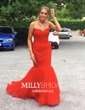 Trumpet/Mermaid Sweetheart Tulle Floor-length Appliques Lace Prom Dresses