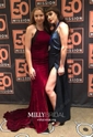 Mermaid Scoop Neck Velvet Prom Dresses With Appliques