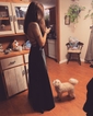 Sheath/Column Cowl Neck Ankle-length Satin Prom Dresses
