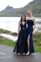 A-line Ankle-length Halter Chiffon Split Front Prom Dresses