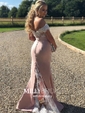 Mermaid Off-the-shoulder Stretch Crepe Modest Prom Dresses With Appliques