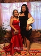 Red Mermaid Strapless Satin Ruffle Tiered Prom Dresses