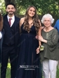 Black A-line V-neck Floor-length Tulle Prom Dresses With Split