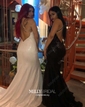 Mermaid V-neck Backless Sparkly Sequin Prom Dresses