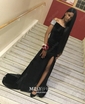 Mermaid Off-the-shoulder Velvet Cut Out Prom Dresses With Beading