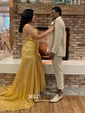 Mermaid V-neck Backless Sparkly Sequin Prom Dresses