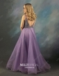 Ball Gown V-neck Floor-length Tulle Prom Dresses With Appliques