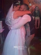 Ball Gown/Princess V-neck Tulle Court Train Wedding Dresses With Appliques Lace