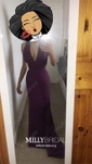 Burgundy Mermaid V-neck Satin Cut Out Prom Dresses