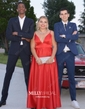Black Ball Gown V-neck Satin Prom Dresses With Ruched