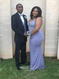 Sheath/Column V-neck Floor-length Jersey Prom Dresses With Appliques