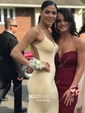 Sheath/Column V-neck Jersey Backless Prom Dresses With Ruched