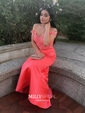 Sheath/Column Off-the-shoulder Modest Prom Dresses With Appliques