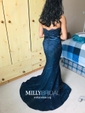 Mermaid Strapless Stretch Crepe Prom Dresses With Appliques