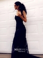 Mermaid Strapless Tulle Corset Prom Dresses With Appliques