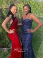 Mermaid Scoop Neck Velvet Prom Dresses With Appliques