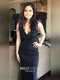 Sheath/Column V-neck Floor-length Jersey Prom Dresses With Appliques