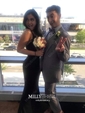 Sheath/Column V-neck Floor-length Jersey Prom Dresses With Appliques