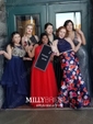 Ball Gown V-neck Satin Floor-length Cut Out Prom Dresses With Bow