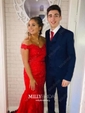Mermaid Off-the-shoulder Tulle Prom Dresses With Appliques