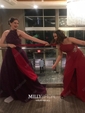 Ball Gown High Neck Tulle Cut Out Prom Dresses With Beading