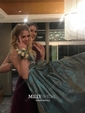 Ball Gown High Neck Tulle Cut Out Prom Dresses With Beading