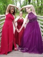 Ball Gown High Neck Tulle Cut Out Prom Dresses With Beading
