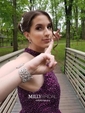 Ball Gown High Neck Tulle Cut Out Prom Dresses With Beading