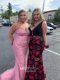 Mermaid Strapless Tulle Beaded Prom Dresses