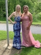 Mermaid Strapless Tulle Beaded Prom Dresses